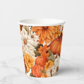 Herfst Floral Pumpkin Papieren Bekers (Voorkant)