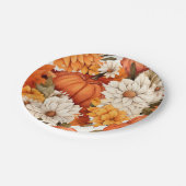 Herfst Floral Pumpkin Papieren Bordje (Gekanteld)