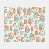  herfst Floral Pumpkin Patroon Fleece Deken (Voorkant (Horizontaal))