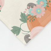  herfst Floral Pumpkin Patroon Fleece Deken (Hoek)
