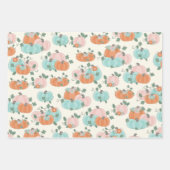  herfst Floral Pumpkin Patroon Inpakpapier Vel (Voorkant 3)