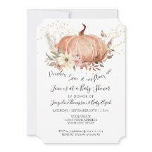 Herfst Floral Pumpkin Sage Green Gold Baby shower