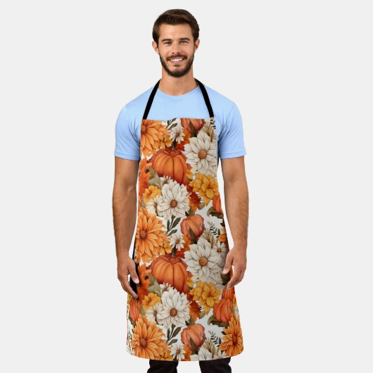 Herfst Floral Pumpkin Schort (Gedragen)