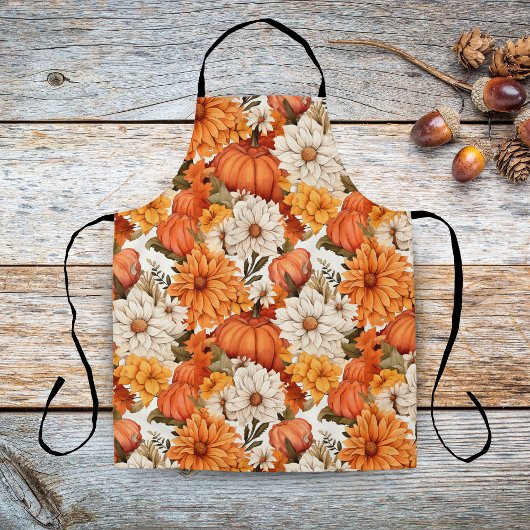 Herfst Floral Pumpkin Schort