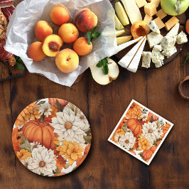 Herfst Floral Pumpkin Servet