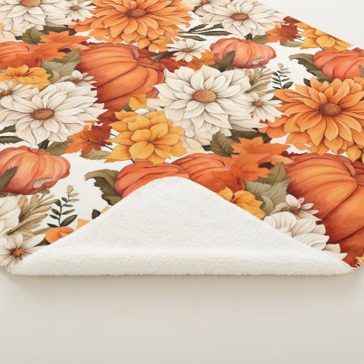 Herfst Floral Pumpkin Sherpa Deken (3/4)