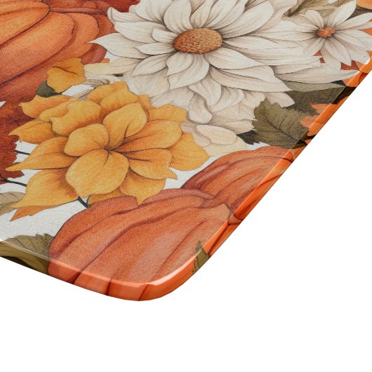 Herfst Floral Pumpkin Snijplank (Hoek)