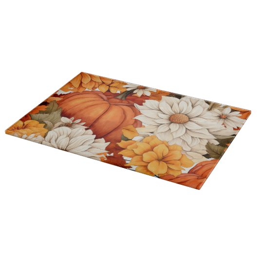 Herfst Floral Pumpkin Snijplank (Hoek)