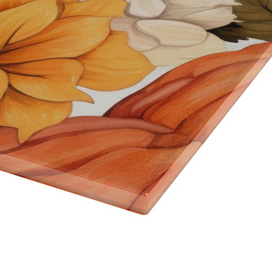 Herfst Floral Pumpkin Snijplank (Hoek)