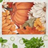 Herfst Floral Pumpkin Theedoek (Gevouwen)