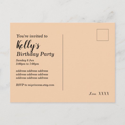 herfst, floral, pumpkin verjaardagsuitnodiging bri uitnodiging briefkaart (Achterkant)