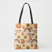 herfst Floral Pumpkin Vibes Tote Bag (Voorkant)