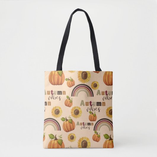  herfst Floral Pumpkin Vibes Tote Bag (Voorkant)
