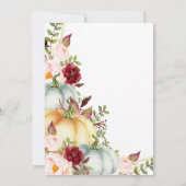 Herfst Floral Pumpkin Weddenschap Kaart (Achterkant)