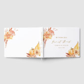 Herfst Floral Pumpkin Wedding Gold Script Gastenboek (Volledig)