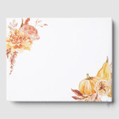 Herfst Floral Pumpkin Wedding Gold Script Gastenboek (Achterkant)