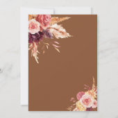 Herfst Floral Pumpkin Wedding Gold Script Kaart (Achterkant)