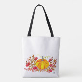 Herfst Floral Pumpkin Wedding in de herfst Tote Bag (Achterkant)