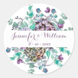 Herfst Floral Pumpkin Wedding Ronde Sticker