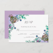 Herfst Floral Pumpkin Wedding RSVP Kaartje (Voorkant / Achterkant)