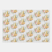 Herfst Floral Pumpkins Eucalyptus Leaves Greenery Inpakpapier Vel (Voorkant 3)