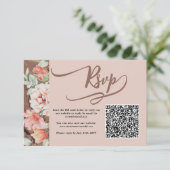 Herfst Floral QR Code Response Kaart RSVP (Staand voorkant)