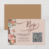 Herfst Floral QR Code Response Kaart RSVP (Voorkant / Achterkant)