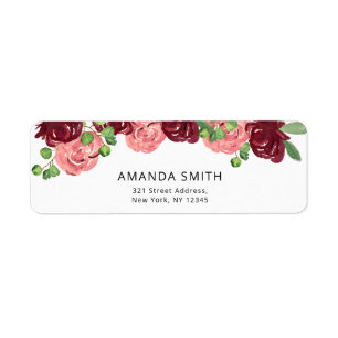 Herfst floral return address label