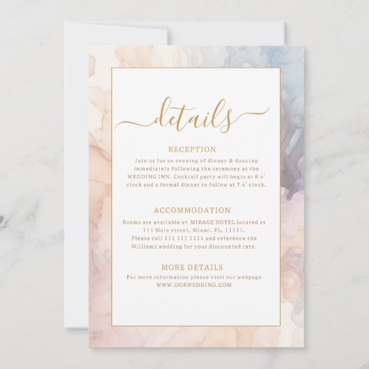 Herfst Floral Romantisch Alles in één bruiloft Kaart (Achterkant)