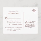 Herfst Floral Roos Gold Light Menu Keuze RSVP (Achterkant)