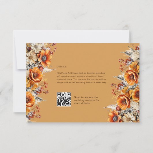 HERFST FLORAL RSVP | ORANJE BLOEMEN | RUSTIEKE BRU (Achterkant)