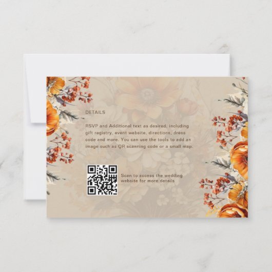 HERFST FLORAL RSVP | ORANJE BLOEMEN | RUSTIEKE BRU (Achterkant)