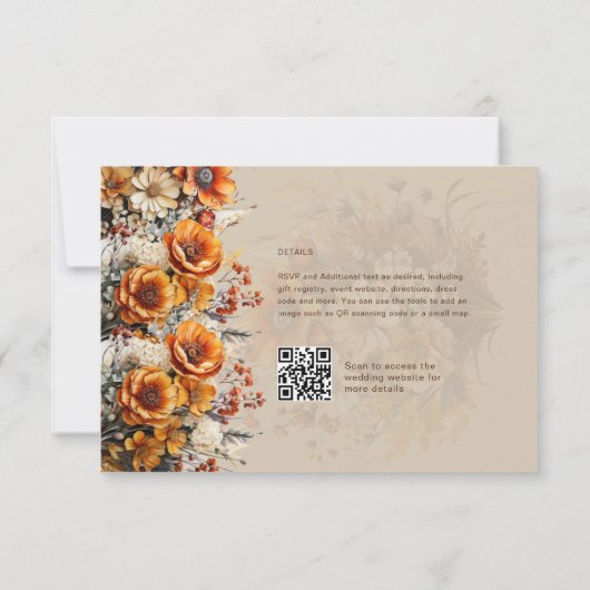 HERFST FLORAL RSVP | ORANJE BLOEMEN | RUSTIEKE BRU (Achterkant)