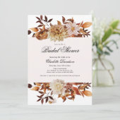 Herfst Floral Rust Feminine Vrijgezellenfeest Kaart (Staand voorkant)