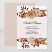 Herfst Floral Rust Feminine Vrijgezellenfeest Kaart (Voorkant / Achterkant)