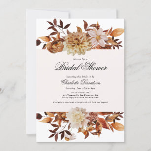 Herfst Floral Rust Feminine Vrijgezellenfeest Kaart