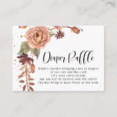 Herfst Floral Rustic BOHO Waterverf Diaper Raffle Informatiekaartje (Voorkant)
