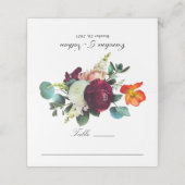 Herfst Floral Rustic Elegant Wedding, vers Plaatskaartje (Buitenkant ongevouwen)