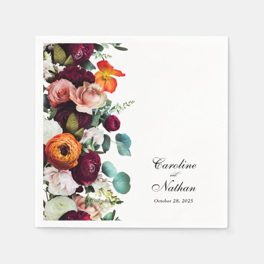 Herfst Floral Rustic Elegant Wedding, vers Servet (Voorkant)