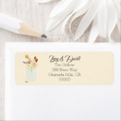 Herfst Floral Rustic Mason Jar Adres Etiket (Insitu)