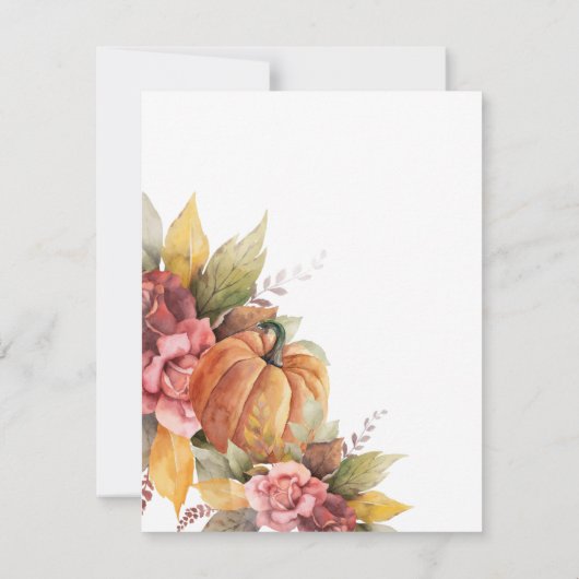 Herfst Floral Rustic Pumpkin Friendsgiving Kaart (Achterkant)