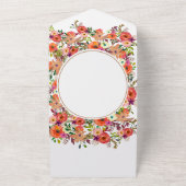 Herfst Floral Rustic Wedding All in One Uitnodigin All In One Uitnodiging (Buitenkant)