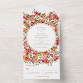 Herfst Floral Rustic Wedding All in One Uitnodigin All In One Uitnodiging (Binnen)