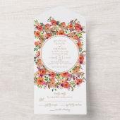 Herfst Floral Rustic Wedding All in One Uitnodigin Uitnodiging (Binnen)