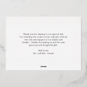 Herfst Floral Rustic Wedding Hartelijk dank Folie Uitnodiging (Achterkant)