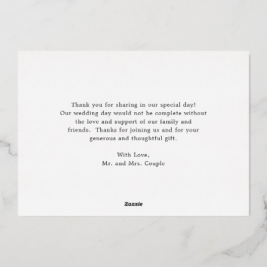 Herfst Floral Rustic Wedding Hartelijk dank Folie Uitnodiging (Achterkant)