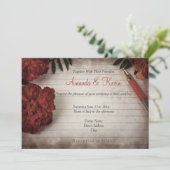 Herfst Floral Rustic Wedding Kaart (Staand voorkant)