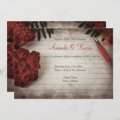 Herfst Floral Rustic Wedding Kaart (Voorkant / Achterkant)
