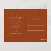 Herfst Floral rustieke bruiloft dank u Briefkaart (Achterkant)