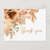 Herfst Floral rustieke bruiloft dank u Briefkaart (Voorkant)